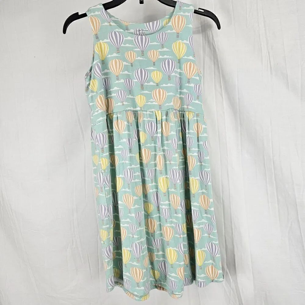 Sweet Bamboo Crescent Moon Dress In Hot Air Balloon Print Girls Size 10